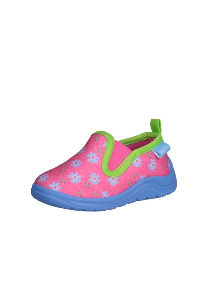 Playshoes Hausschuh Blumen in Pink günstig kaufen