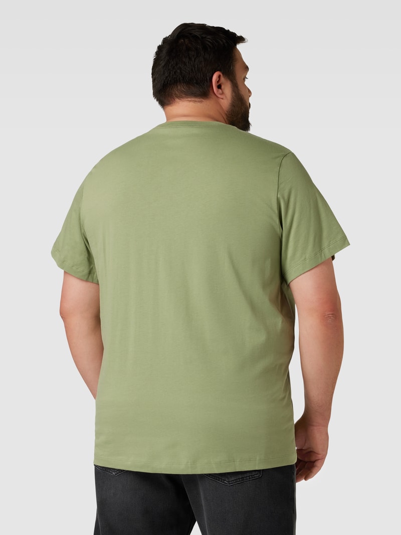 T-Shirt mit Logo-Stitching Modell 'CLUB' in hellgrün