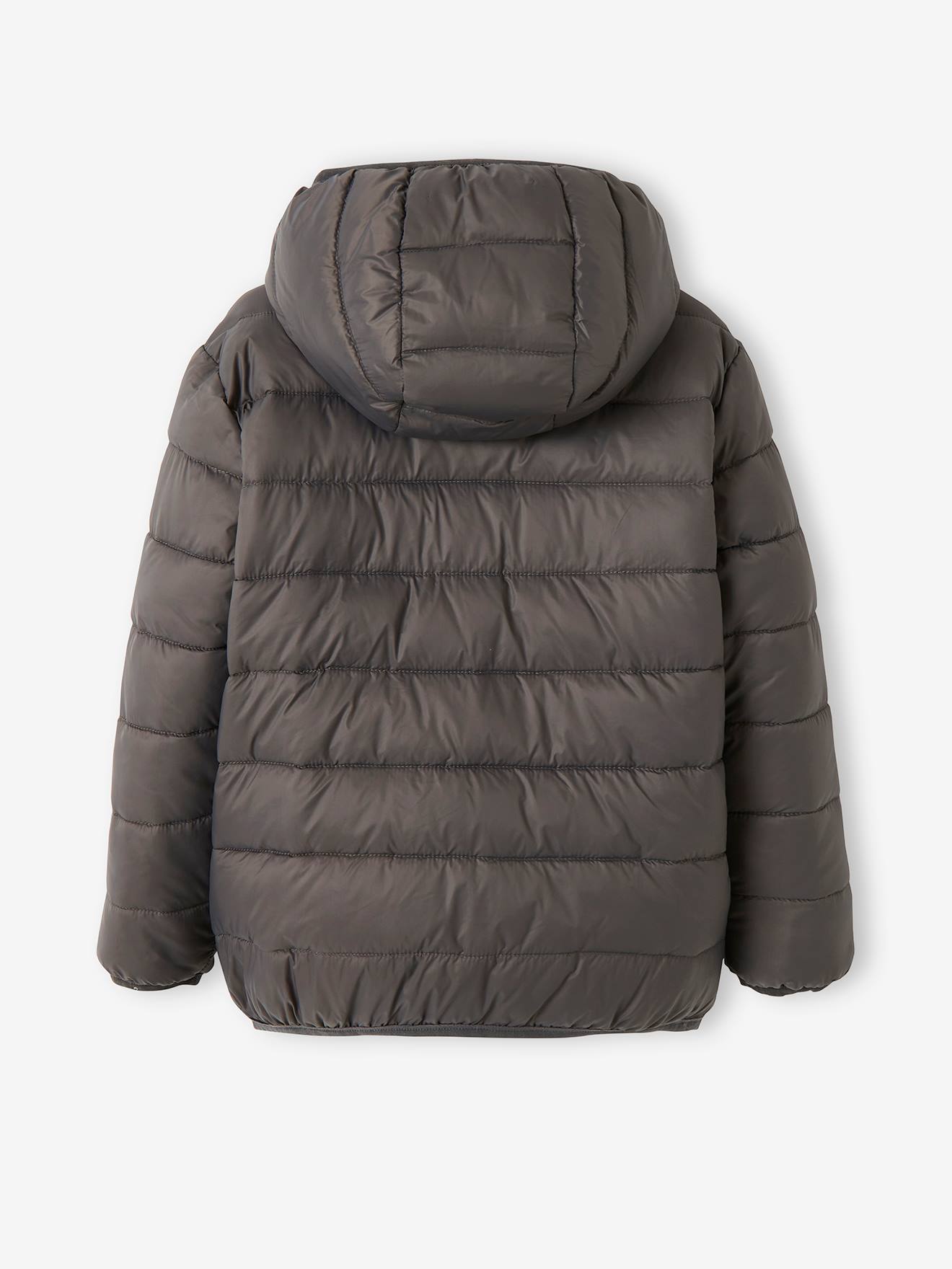 Doudoune légère réversible garçon colorblock anthracite