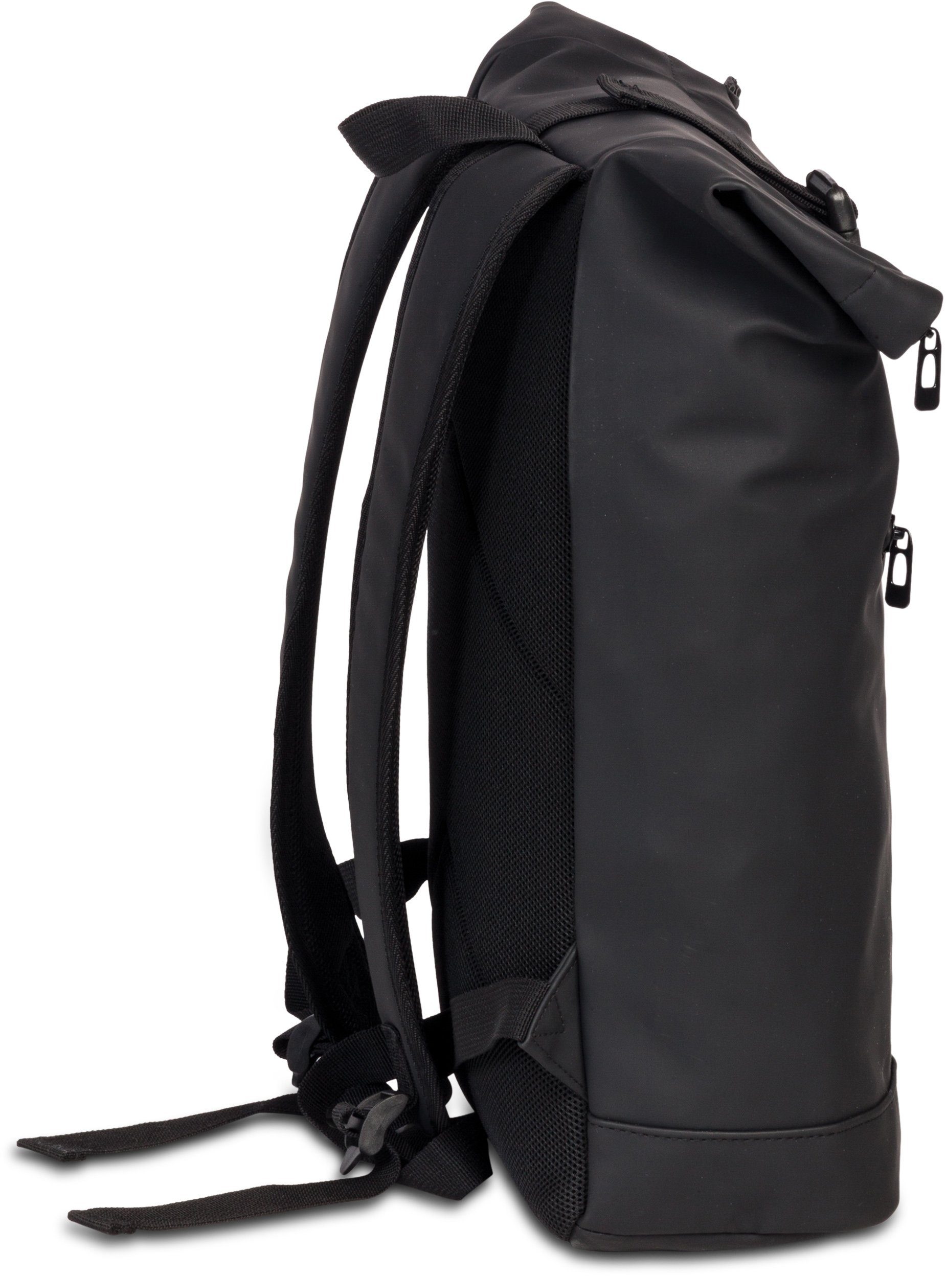 Bench. Laptoprucksack Roll-Top Rucksack Hydro, schwarz, aus wasserabweisendem Material