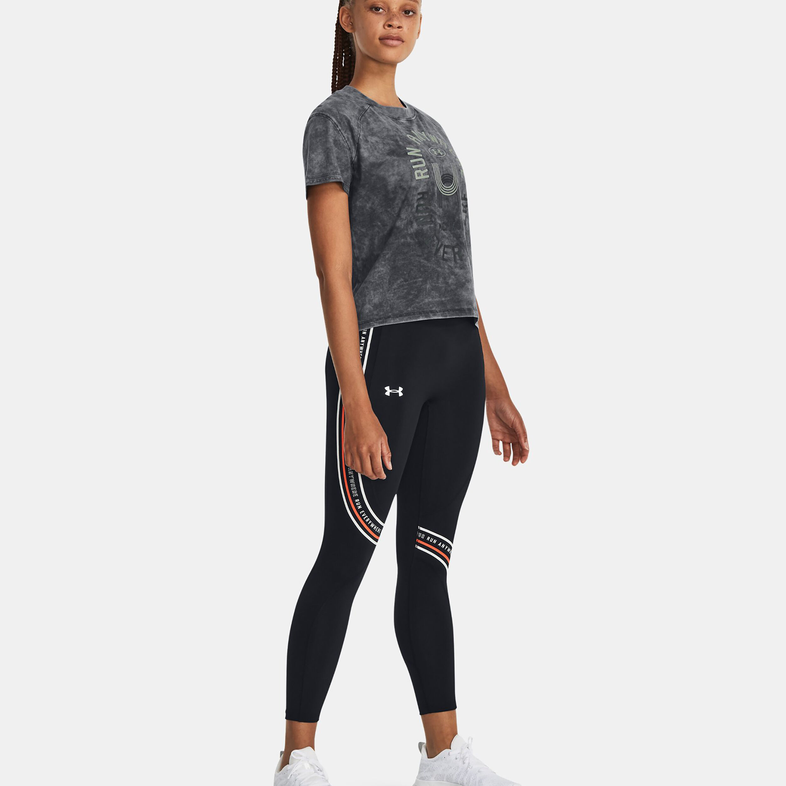 Run Everywhere Graphic Laufshirt Damen - Schwarz