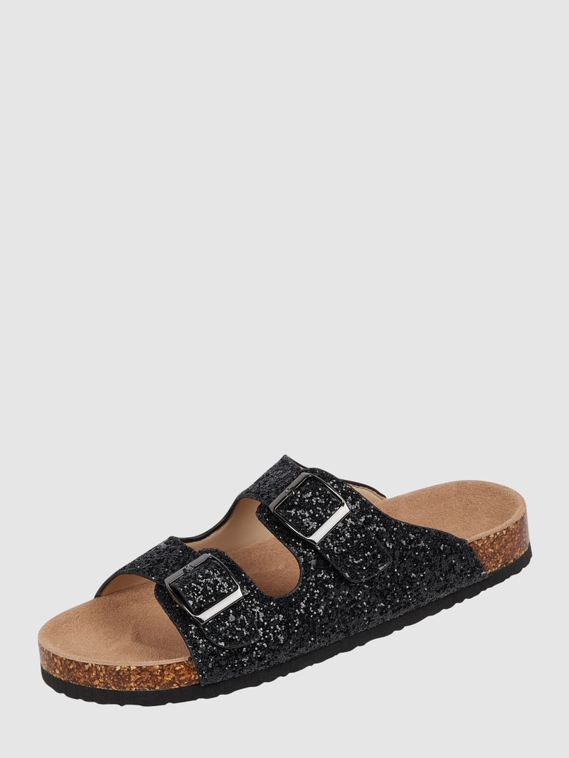 Sandalen mit Glitter-Effekt in schwarz