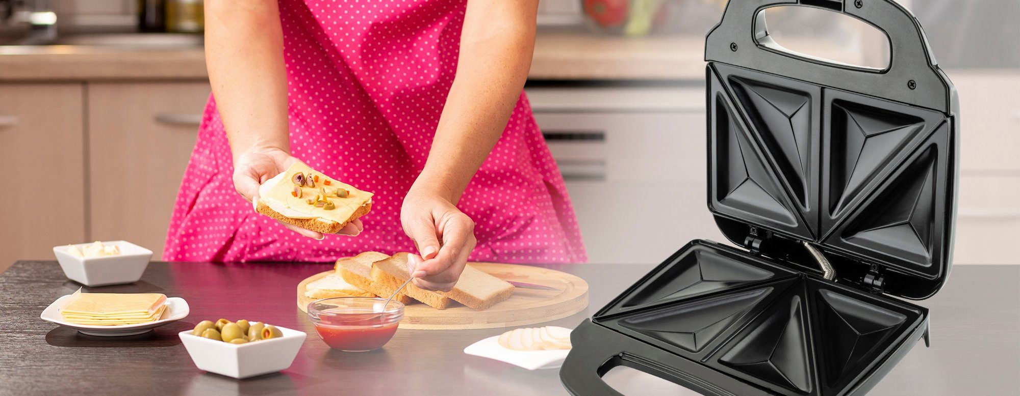 eta Sandwichmaker Campo, ETA415190010, 750 Watt, 750 W, dreieckig
