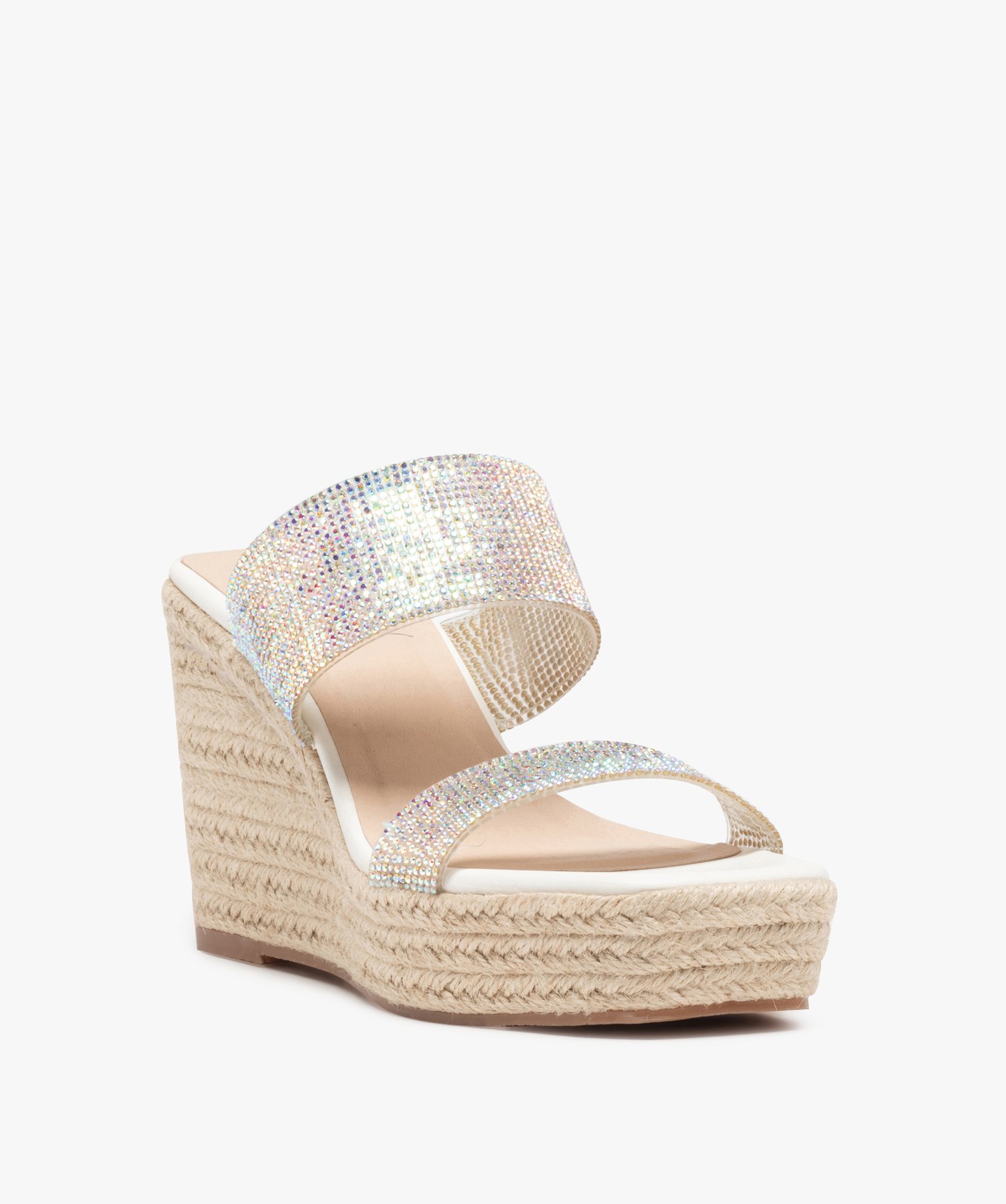 Sandales femme compensées à brides scratch en cuir blanc | GEMO