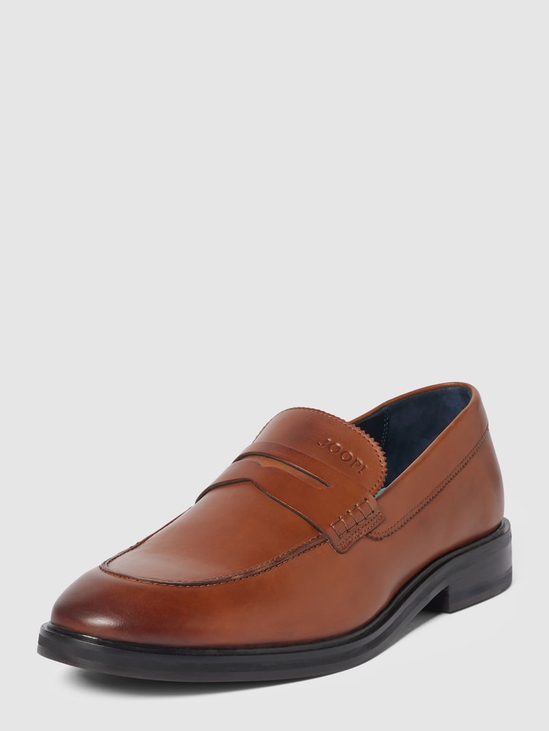 Loafers mit Label-Detail in cognac