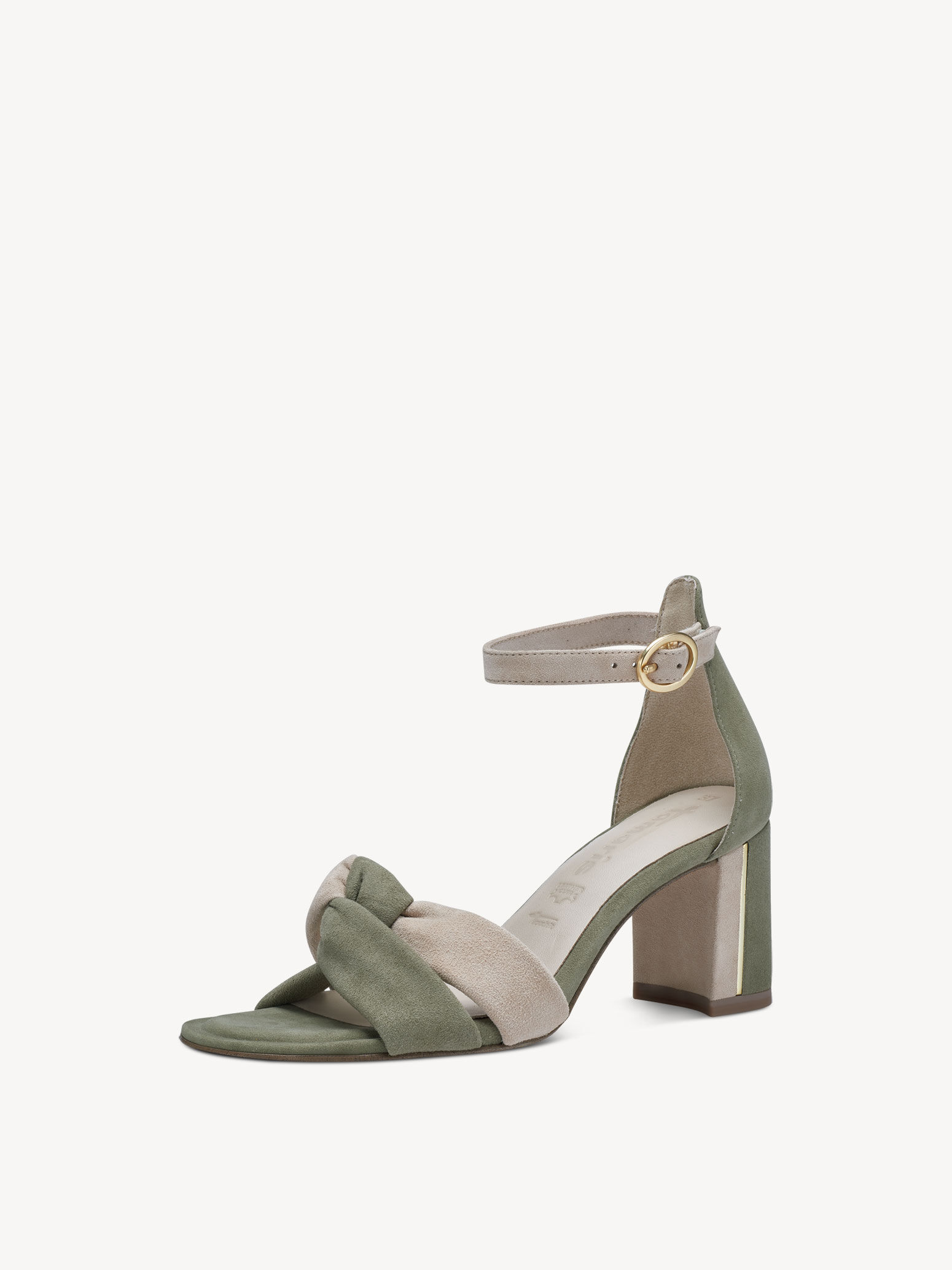 Sandale à talon en cuir - vert