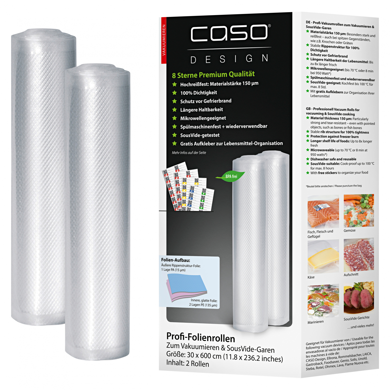 Caso Design Profi - Folienrollen (30 x 600 cm)