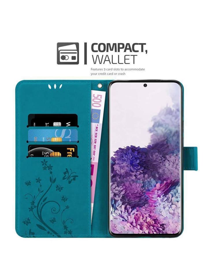 cadorabo Hülle für Samsung Galaxy S20 Blumen Design in FLORAL BLAU günstig kaufen onesize