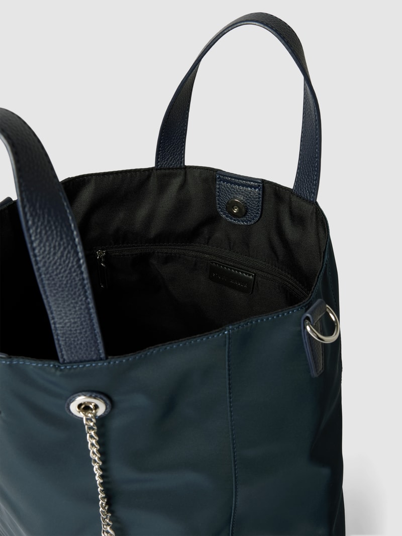 Tote Bag mit Label-Detail in marineblau