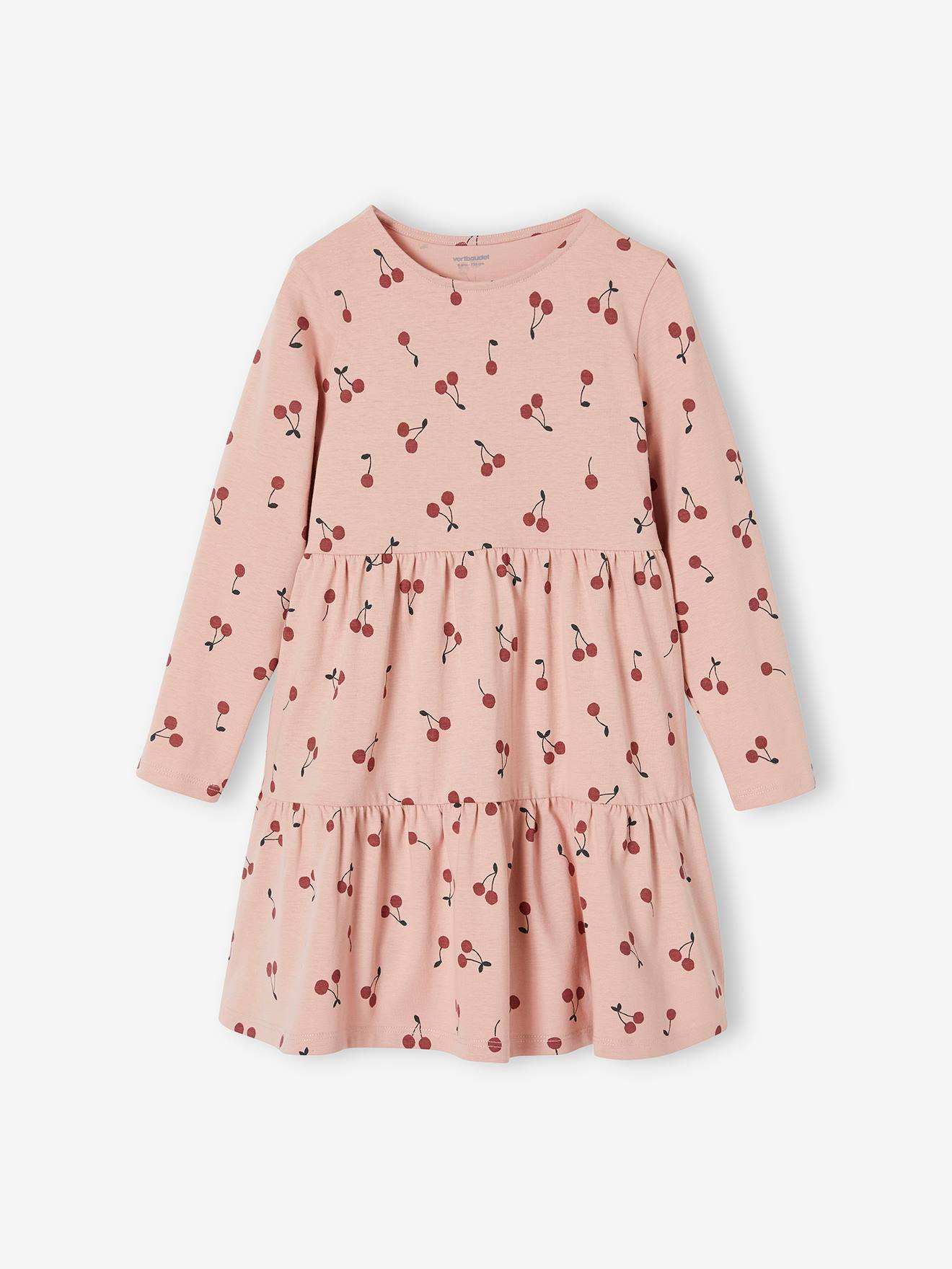 Vertbaudet Mädchen Set: Shirtkleid & Cardigan - pudrig rosa