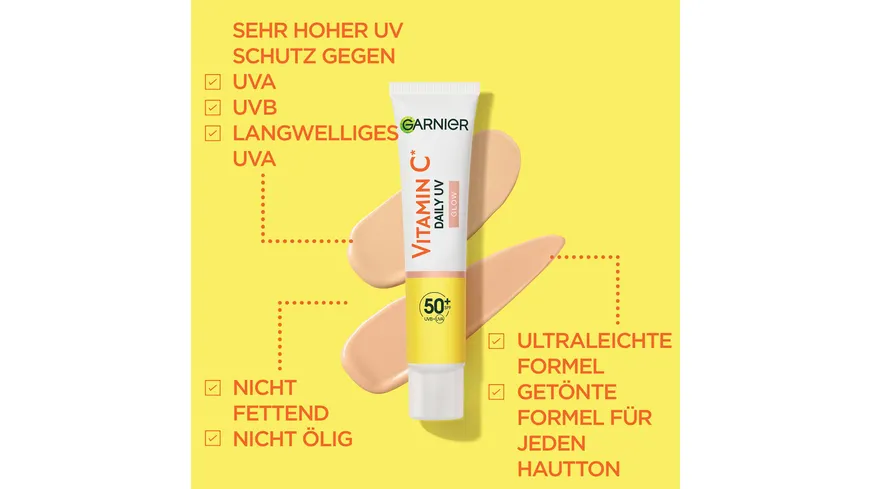 Garnier SkinActive Vitamin C Tägliches Sonnenfluid Glow LSF 50+ 40 ml