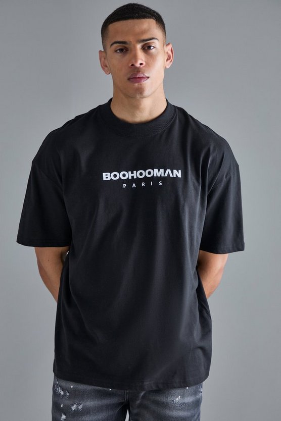 Oversize T-Shirt mit Boohooman Paris Print