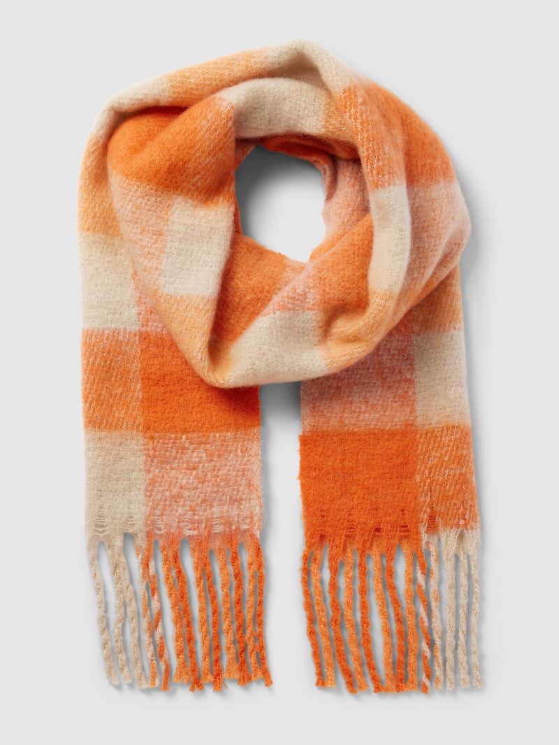 Schal mit Karomuster in apricot