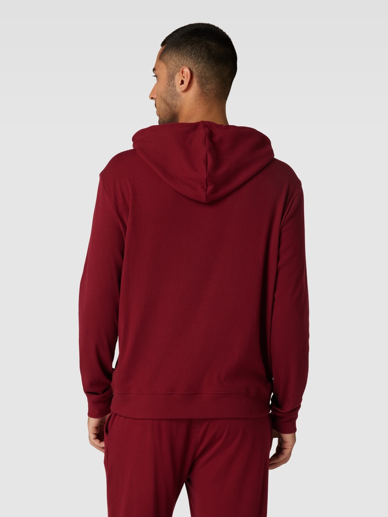 Hoodie in Ripp-Optik Modell 'HERITAGE' in dunkelrot