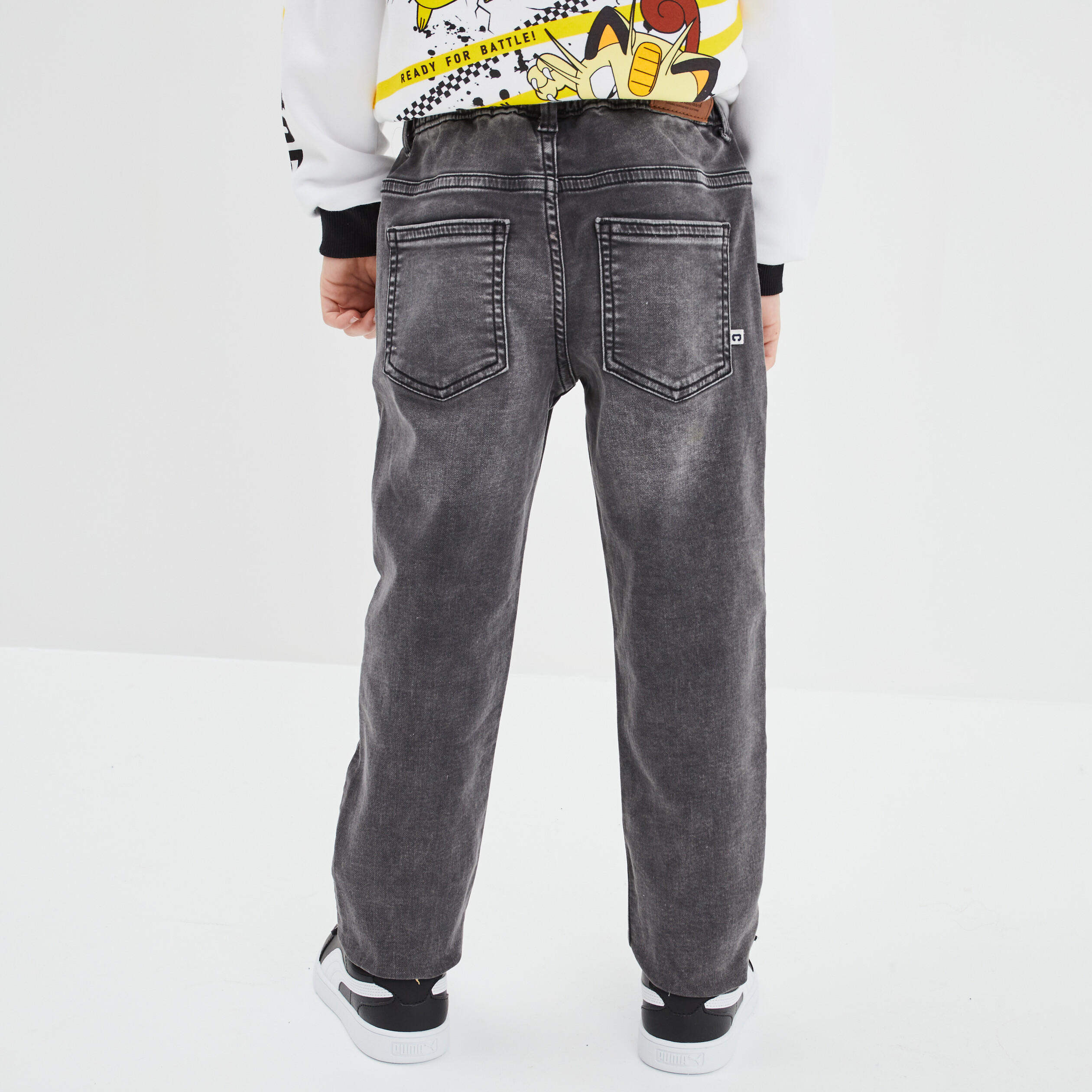 Jeans jogger taille élastiquée Creeks denim gris garçon | La Halle