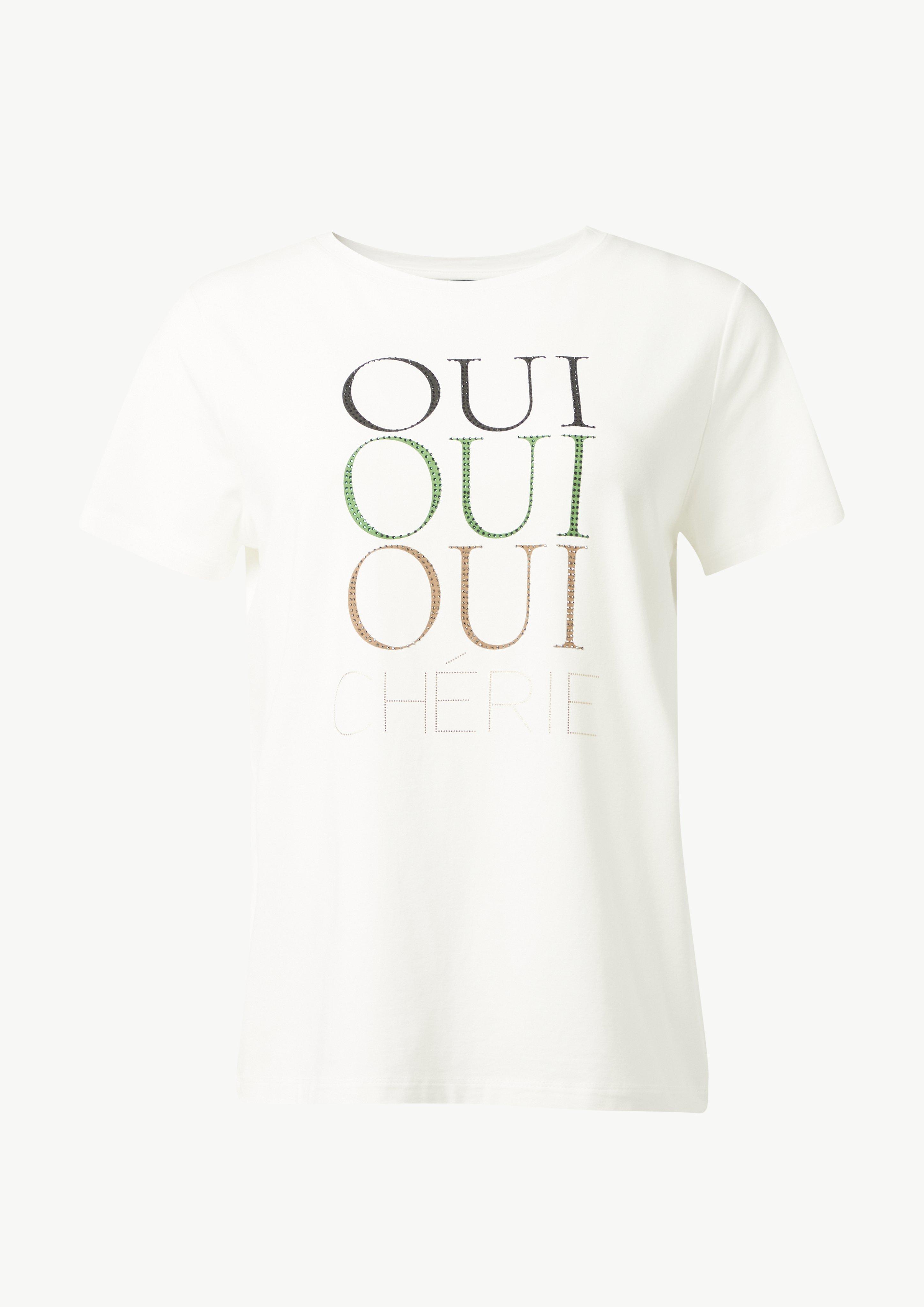 T-Shirt mit Strassapplikation - weiß