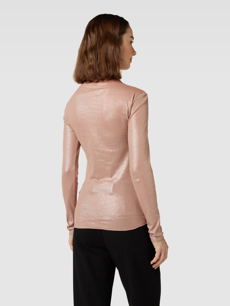 Rollkragenpullover mit Effektgarn in altrosa