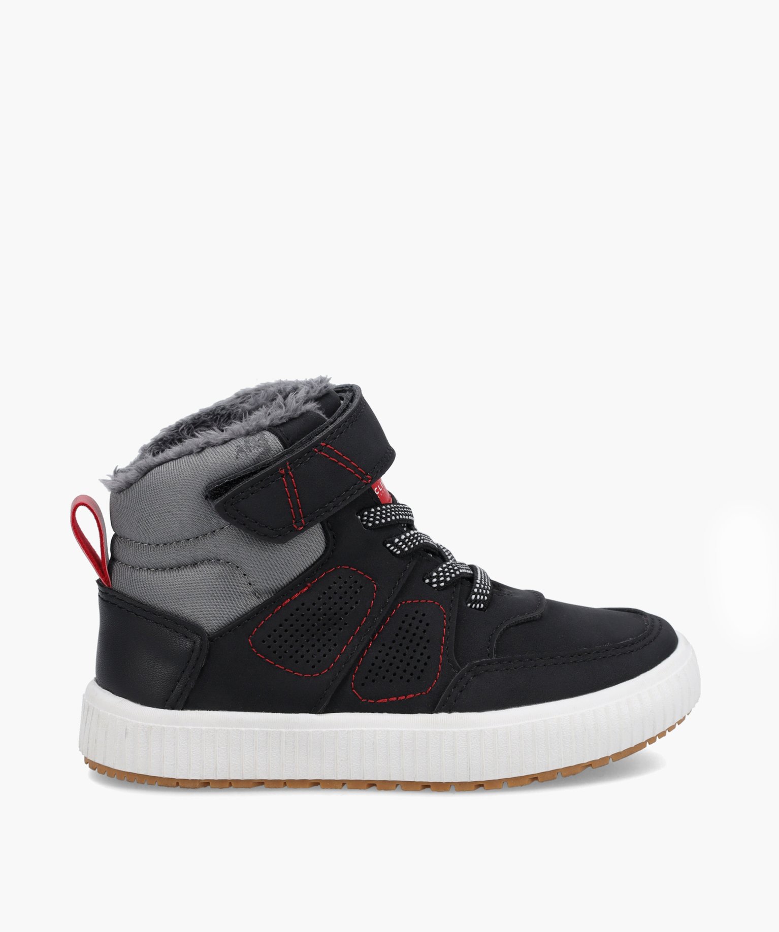 Boots fourrées Garçon bicolores style baskets mid-cut noir | GEMO