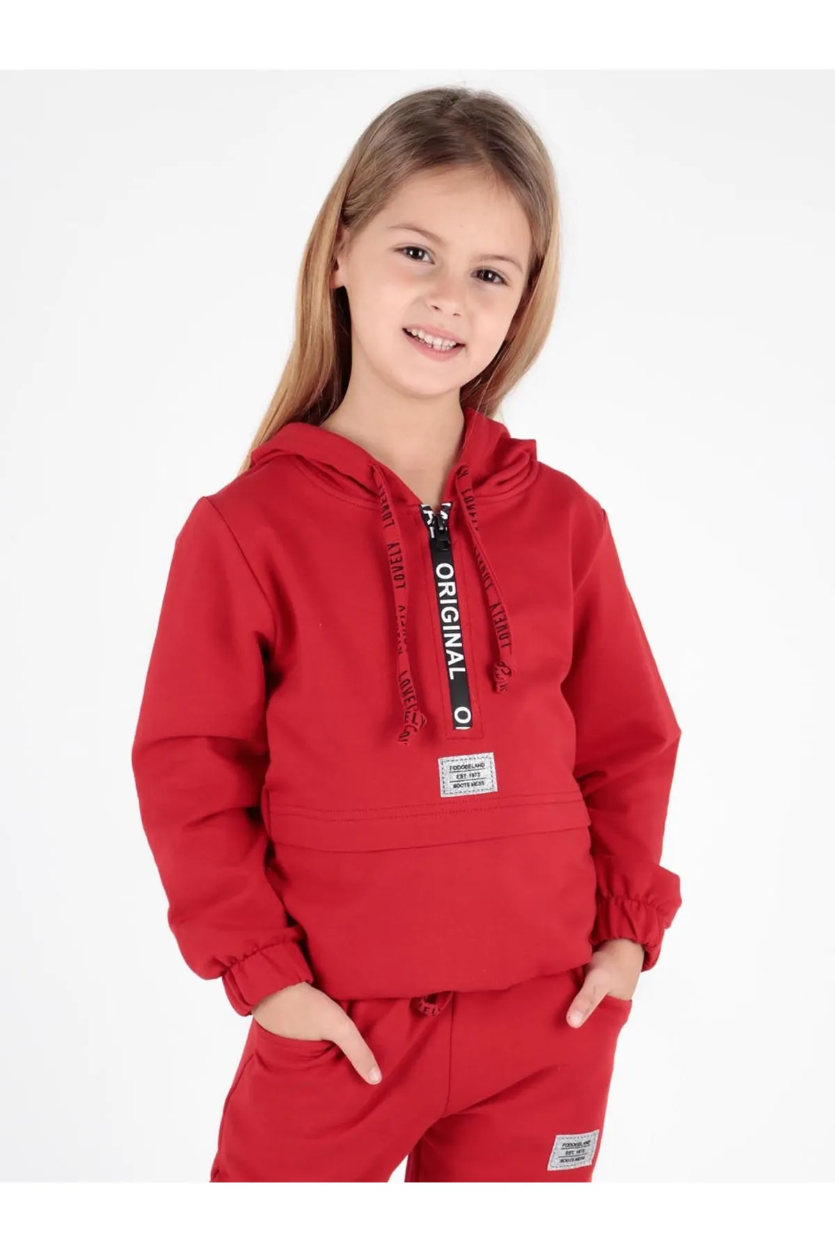 AHENGİM  Junges bedrucktes Trend-Trainingsanzug-Set für Mädchen Ak2233