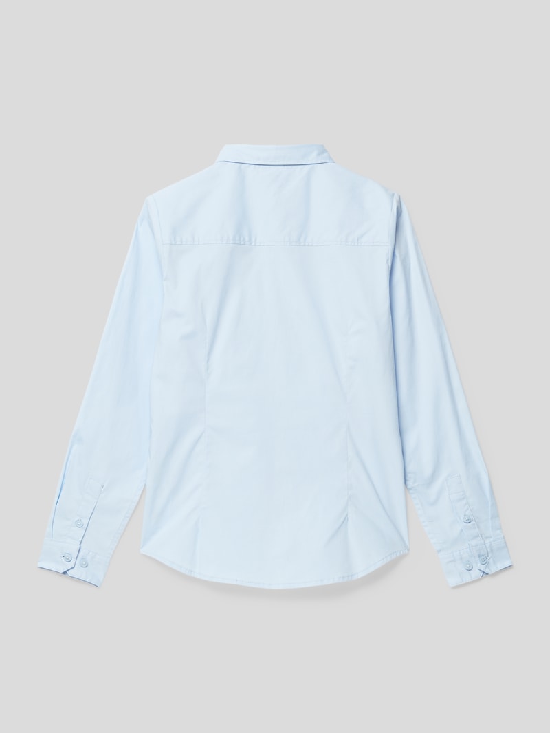 Hemd mit abgerundetem Saum in bleu