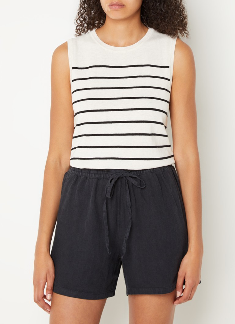 Selected Femme Berga fine knit top with stripe print