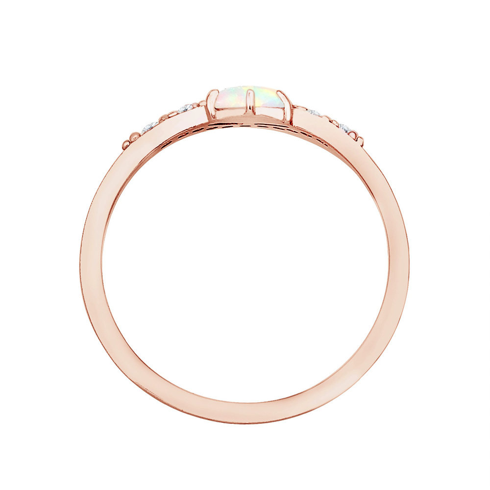 Elli Elli Bague Femme Précieuse Vintage avec Opale de Marquise Zircone en Argent Sterl Bague