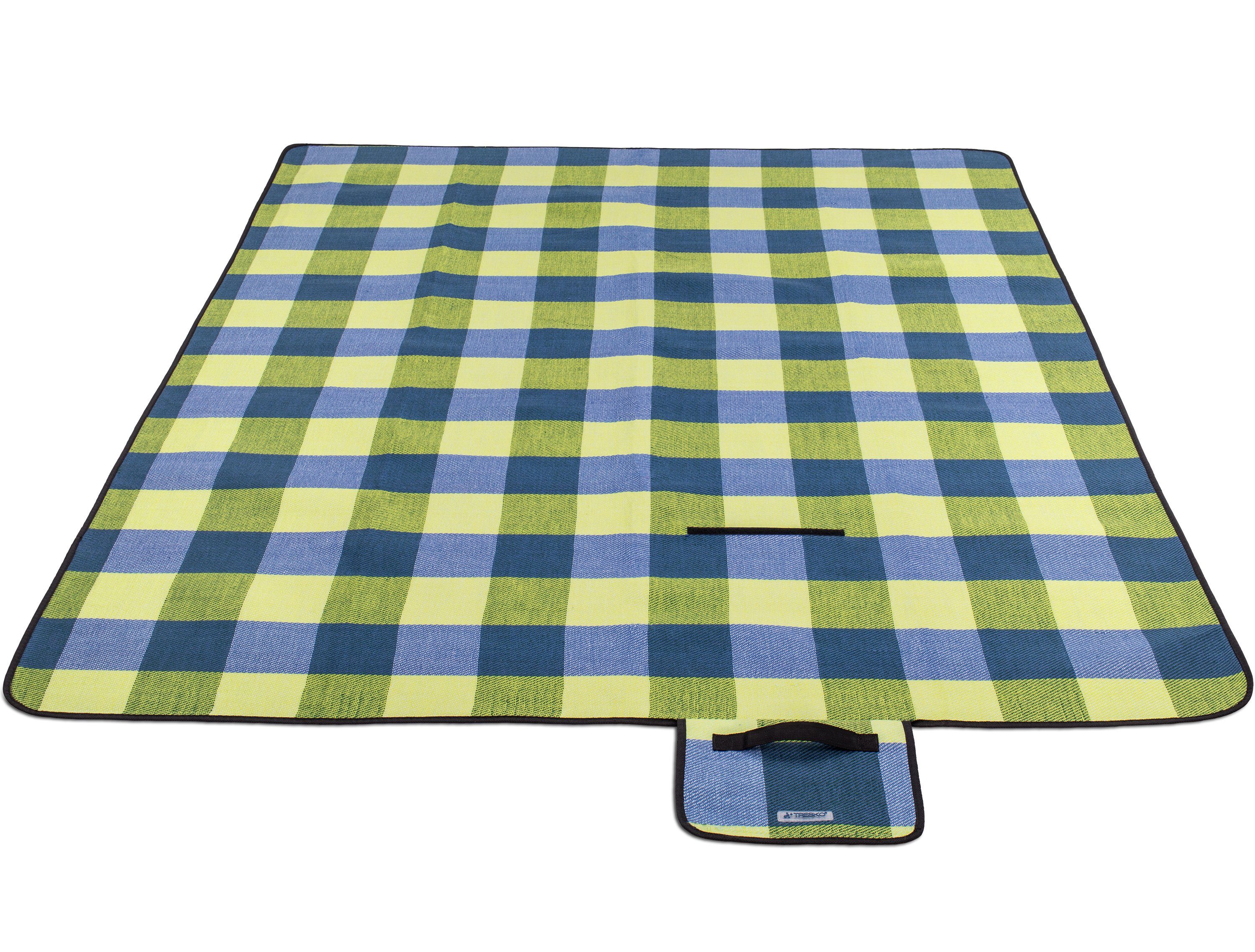 Picknickdecke XXL Campingdecke Acryl Wasserdicht, TRESKO, für Outdoor mit Tragegriff, Wärmeisoliert & Weich
