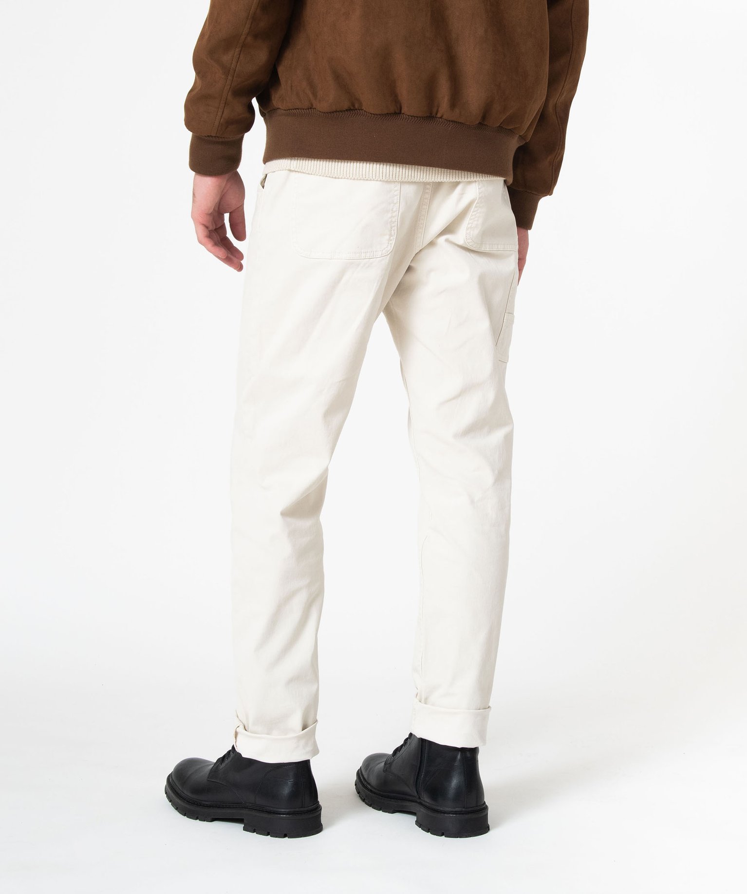 Pantalon 5 poches en coton stretch homme ecru | GEMO