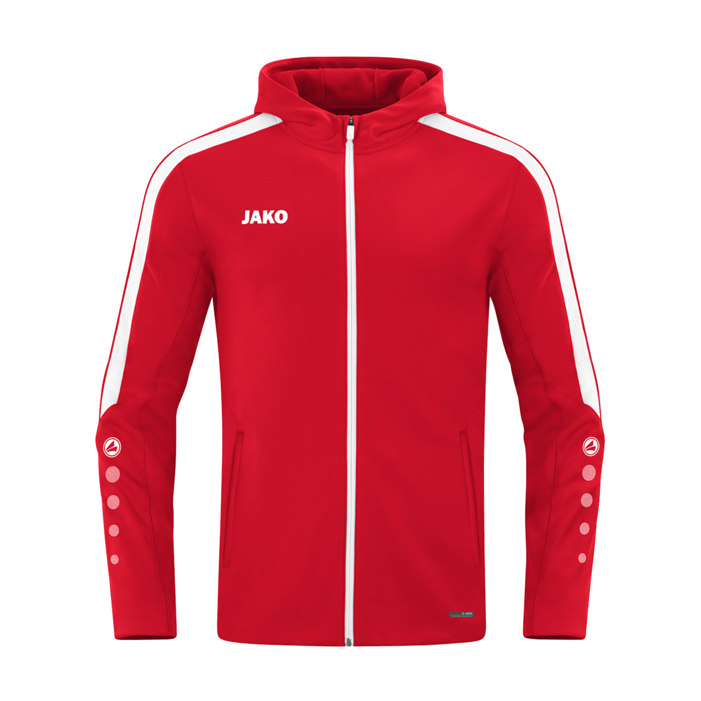 JAKO Power Kapuzenjacke Rot Weiss F100