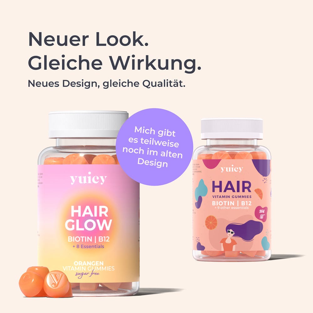 Yuicy Hair Glow Gummies Zuckerfrei 60 Stück