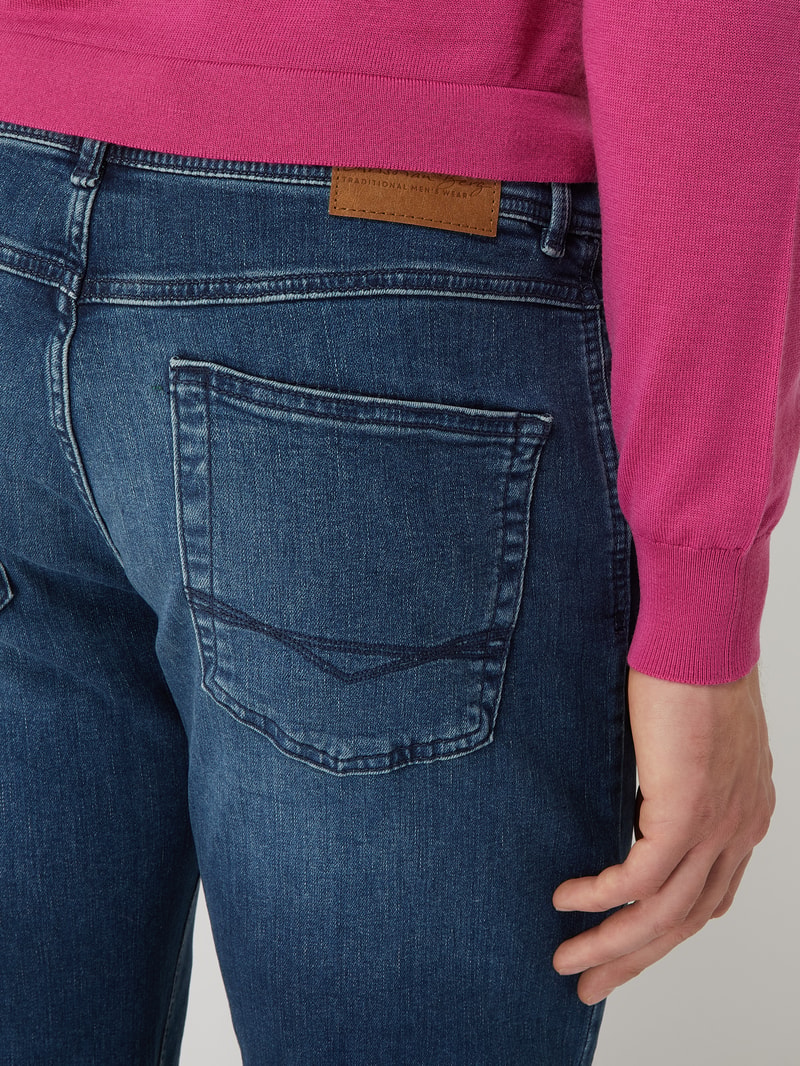 Straight Fit Jeans mit Brand-Detail in royalblau