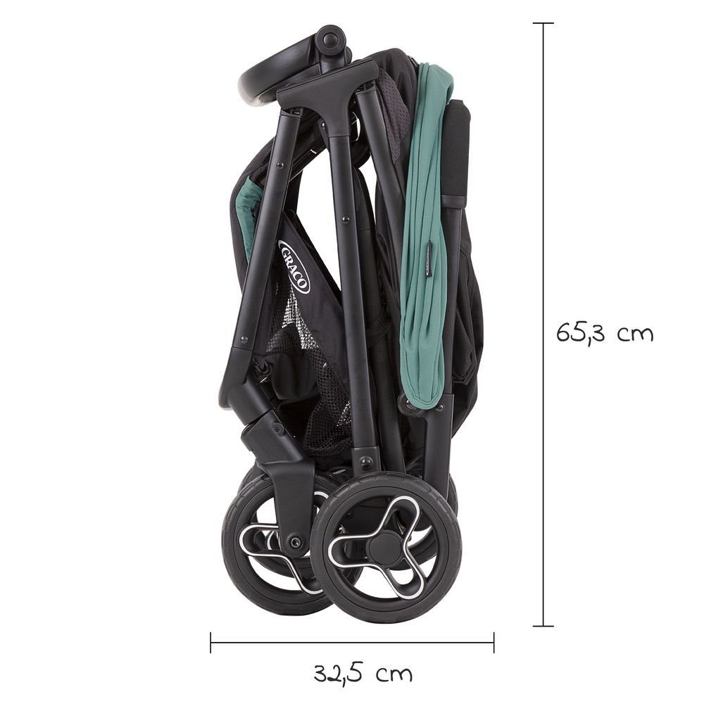 Graco Kinder-Buggy Myavo - Mint, Sportwagen mit Liegefunktion, Regenschutz nur 5,8 kg bis 22 kg faltbar