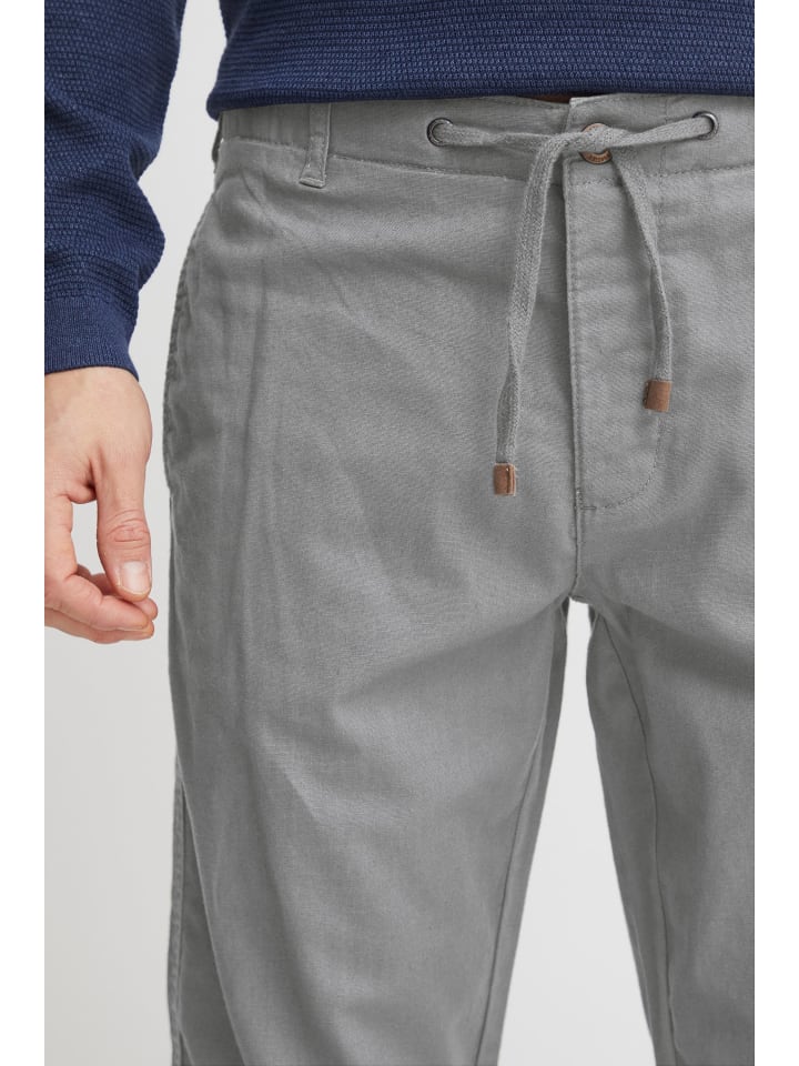 INDICODE Leinenhose IDIves 60017MM lange Hose mit Tunnelzug am Bund in hellgrau günstig kaufen