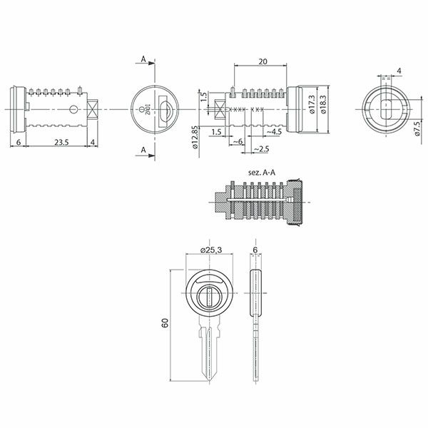Obelink ZADI Zylinder Schlüssel-Set