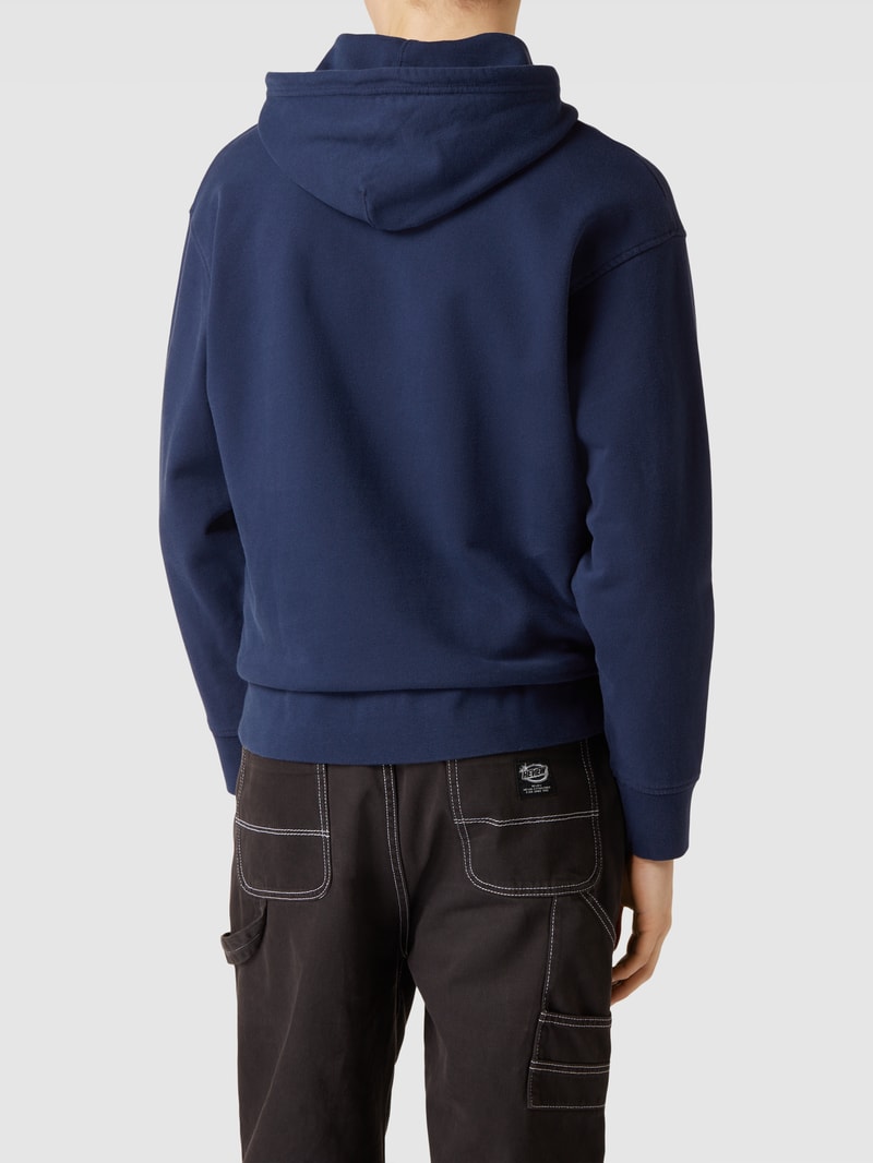 Relaxed Fit Hoodie mit Label-Patch in dunkelblau