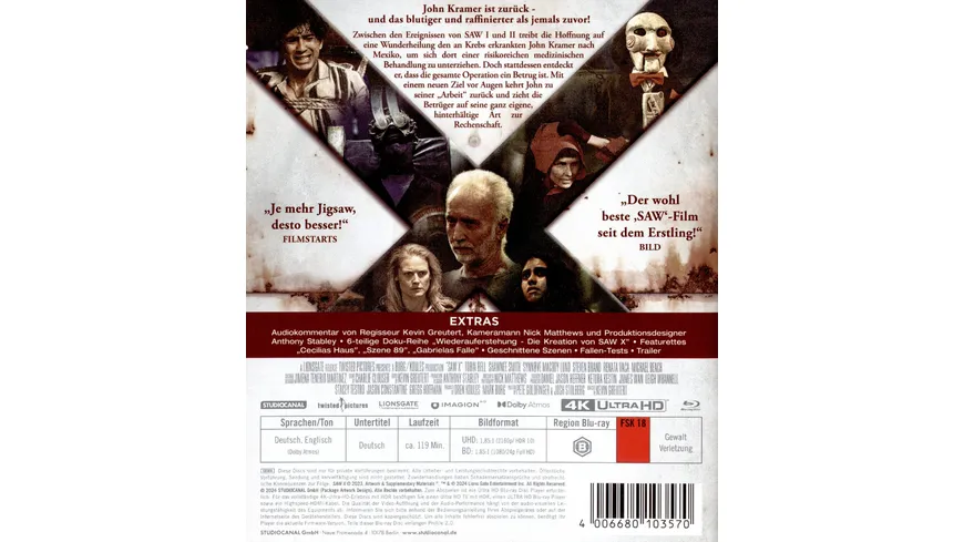 SAW X  (4K Ultra HD) (+ Blu-ray)