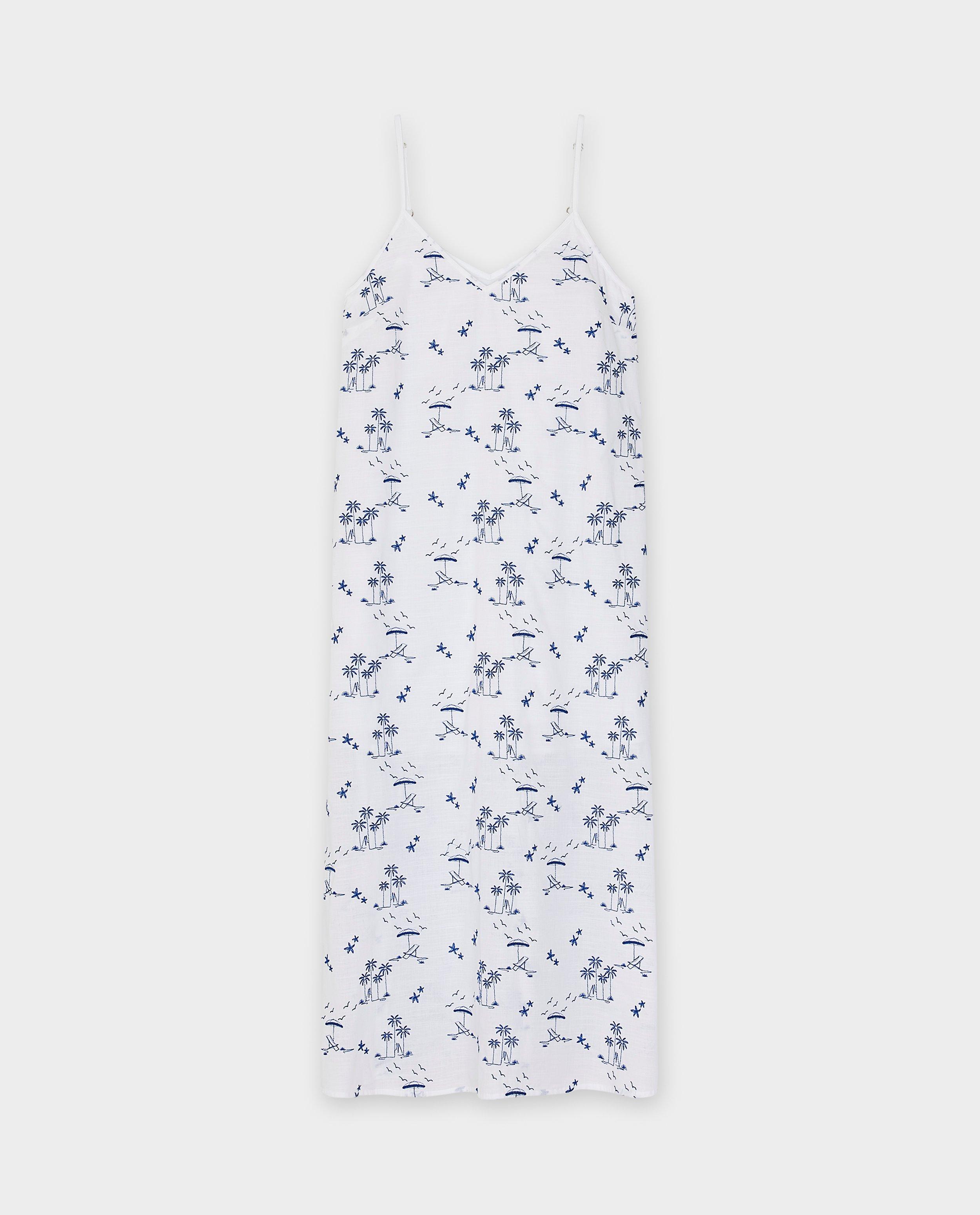 Rochie Sora cu model brodat alb
