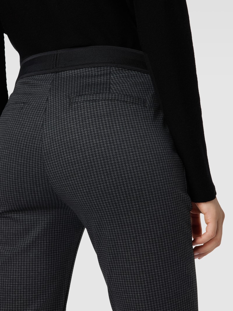 Skinny Fit Stoffhose mit Hahnentrittmuster in anthrazit