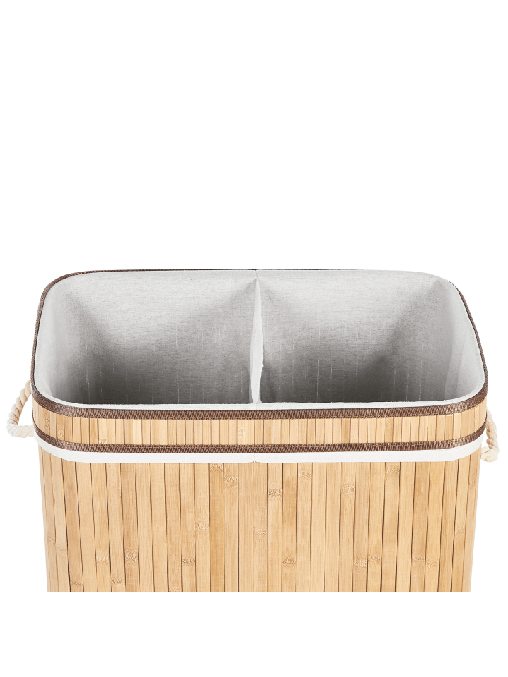 Beliani Wäschekörbe KALTHOTA in Heller Holzfarbton - (W) 52 x (H) 60 x (L) 34 cm günstig kaufen onesize