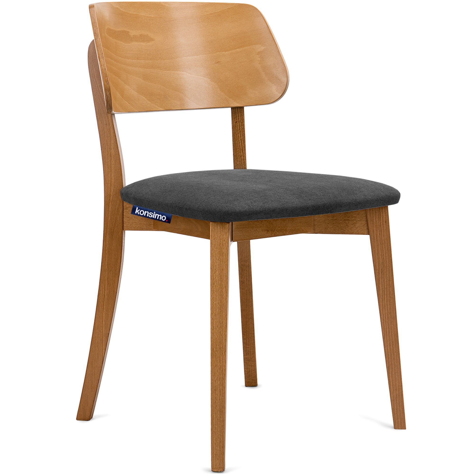 Konsimo Holzstuhl VINIS Wohnzimmerstühl Esszimmer Stühl Polsterstüh Küchenstühl Eiche (Esszimmerstühl, 1 St), Velours-Sitz, Gestell aus Massivholz