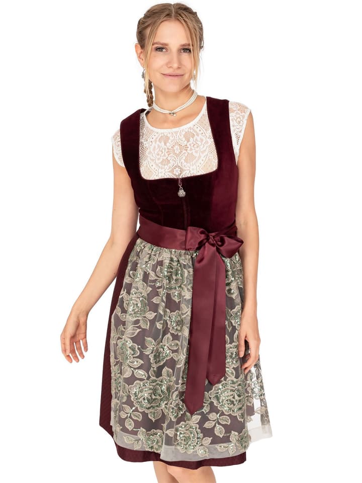 MarJo Mini Dirndl VEITSBRONN in weinrot günstig kaufen