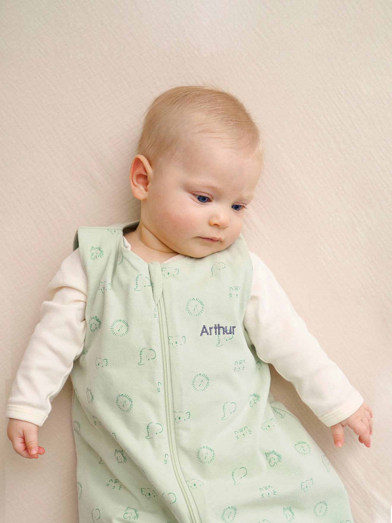 Vertbaudet Baby Sommer-Schlafsack BALI, personalisierbar Oeko-Tex - gelb bedruckt