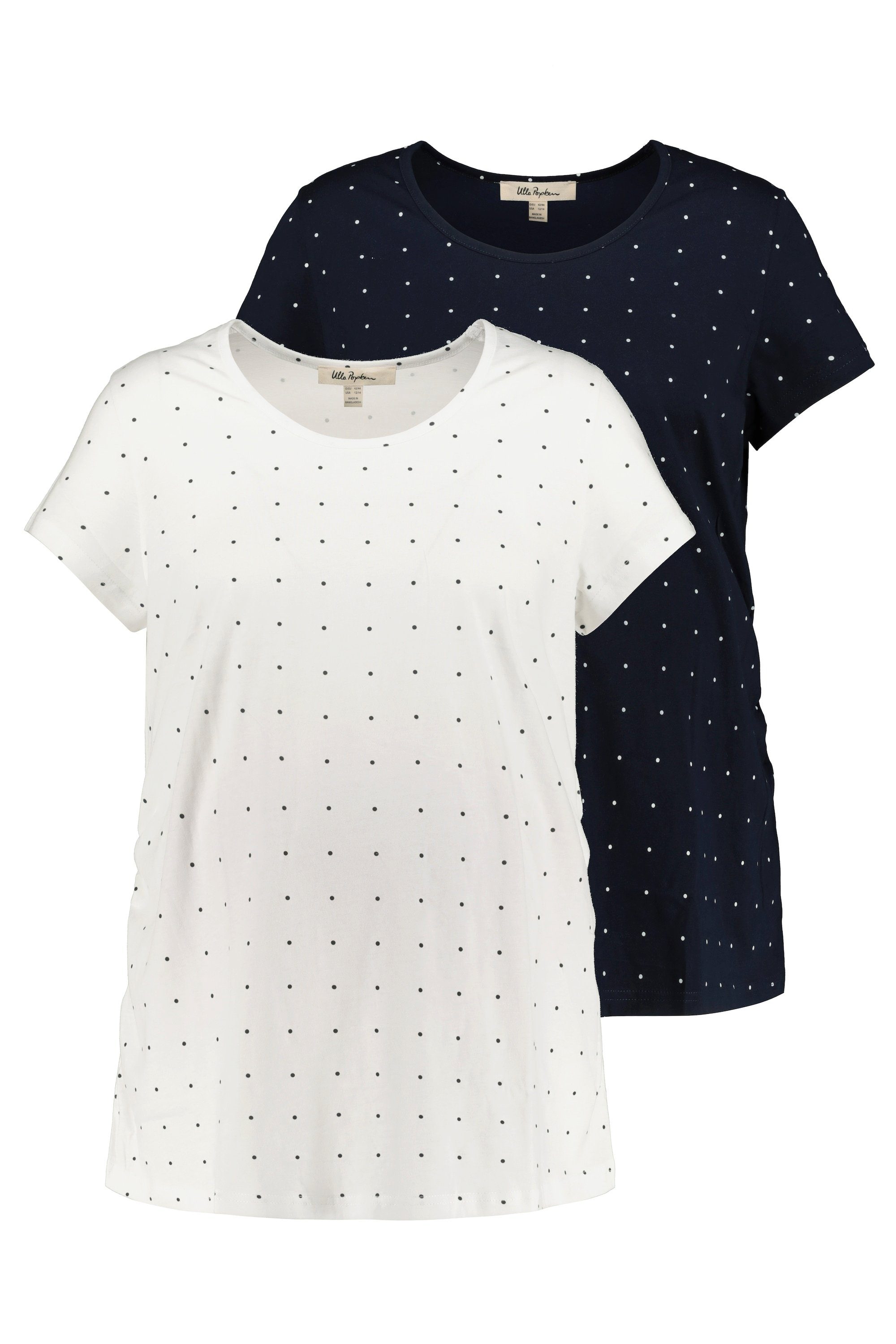 Ulla Popken Umstandsshirt Bellieva-T-Shirts 2er-Pack Rundhals Halbarm GOTS (2-tlg)