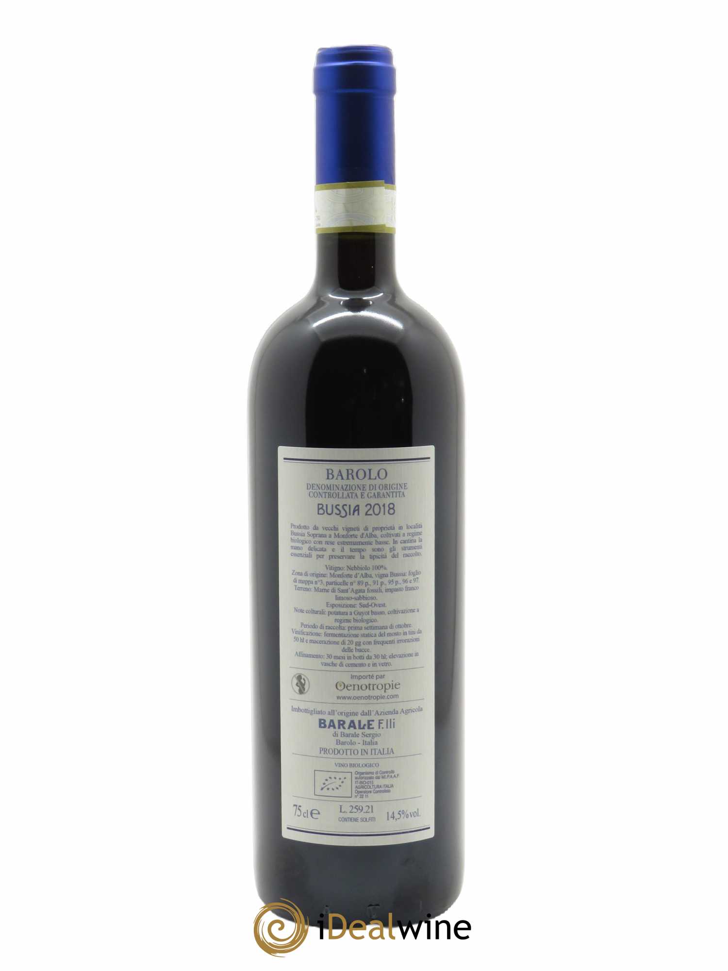 Barolo DOCG Barale Fratelli Bussia  2018 - Lot de 1 Bouteille