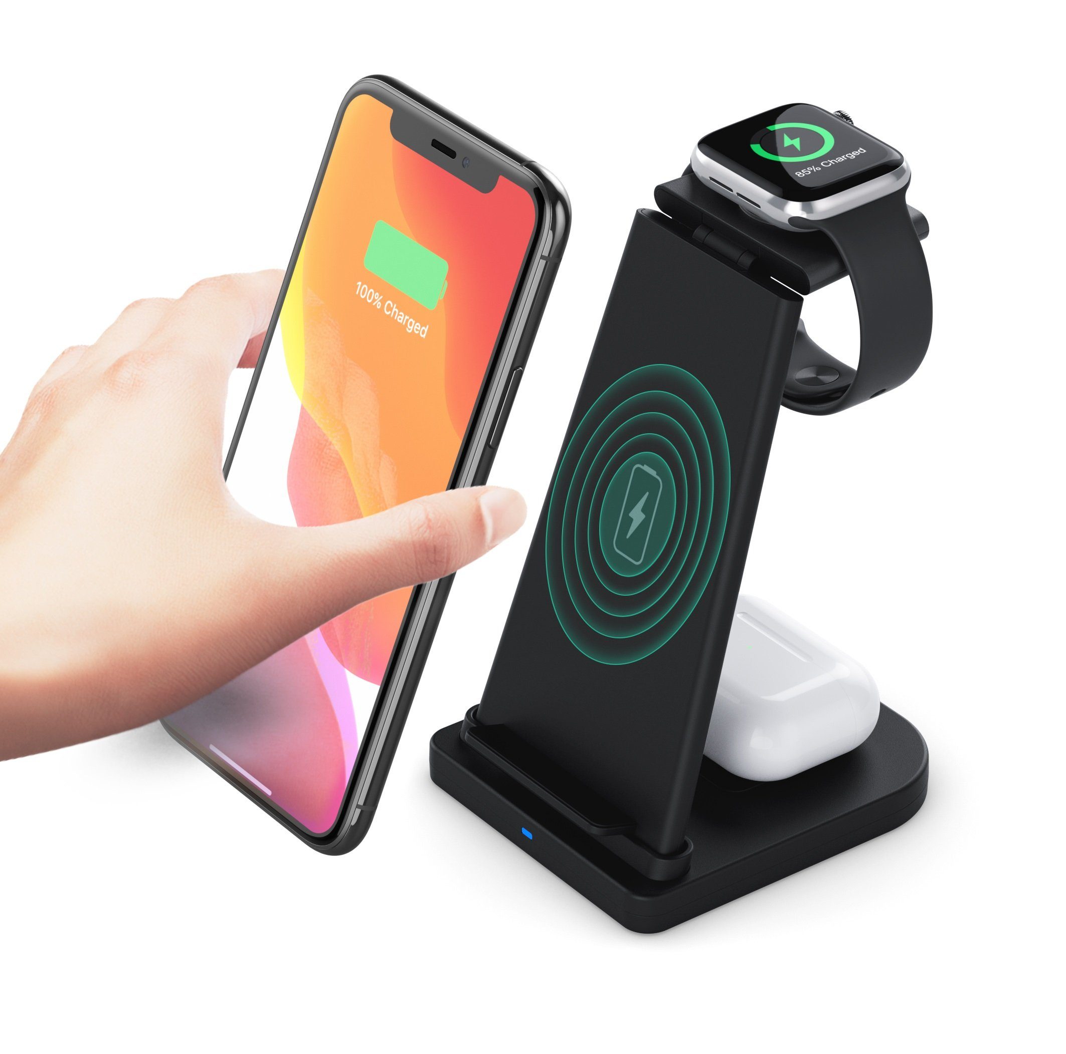 Wisam Smartphone-Dockingstation Wisam® 3 in 1 Multifunktion 15W QI Ladestation für Airpods Pro Apple, Steckverbindung