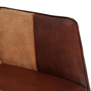 vidaXL Sessel Ohrensessel Braun Echtleder (1-St)