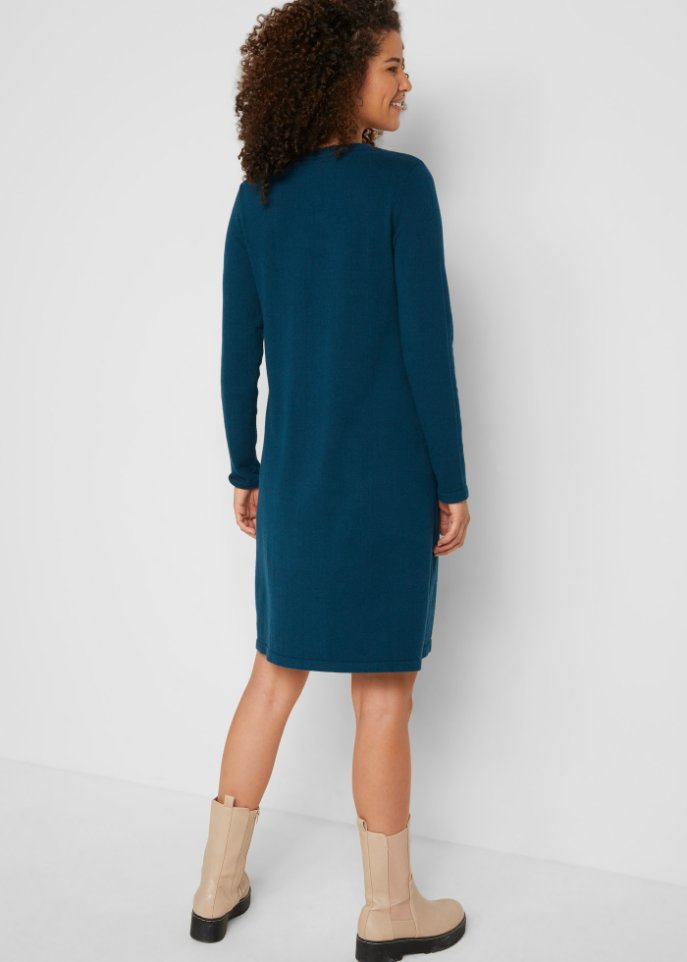 Basic Strickkleid mit recycelter Baumwolle