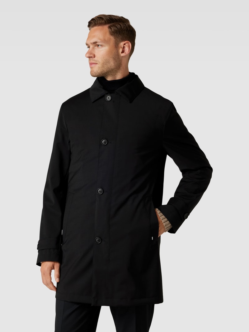 Mantel mit Knopfleiste Modell 'Jared' in schwarz