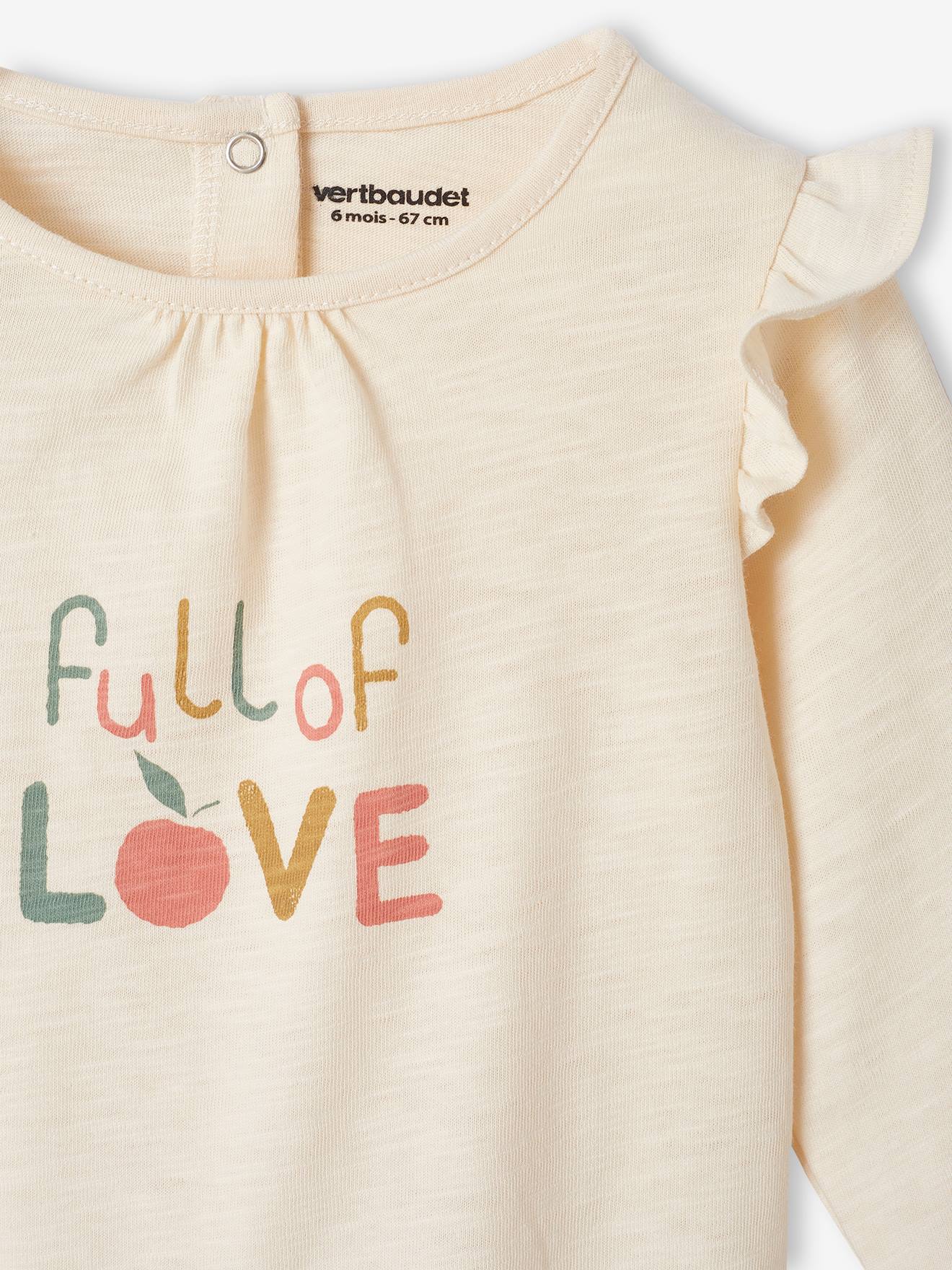 T-shirt imprimé bébé manches longues écru