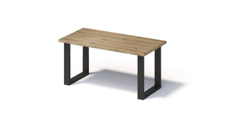 Bisley Fortis Table Regular, 1600 x 800 mm, gerade Kante, geölte Oberfläche, O-Gestell, Oberfläche: P natürlich / Gestellfarbe: 333 schwarz